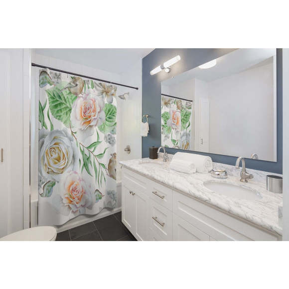 Bright Seamless Pattern Stylish Design 71" x 74" Elegant Waterproof Shower Curta - Picture 3 of 3